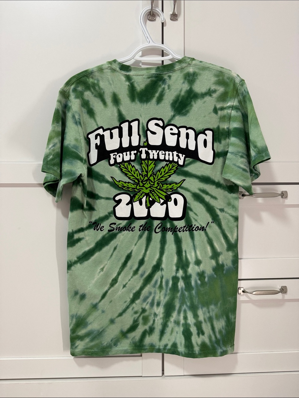 NWOT Full Send 420 Tie-Dye Graphic Tee - Green Spiral